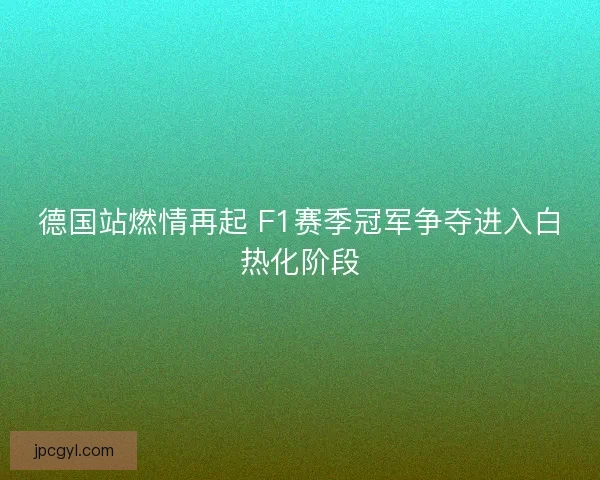 德国站燃情再起 F1赛季冠军争夺进入白热化阶段