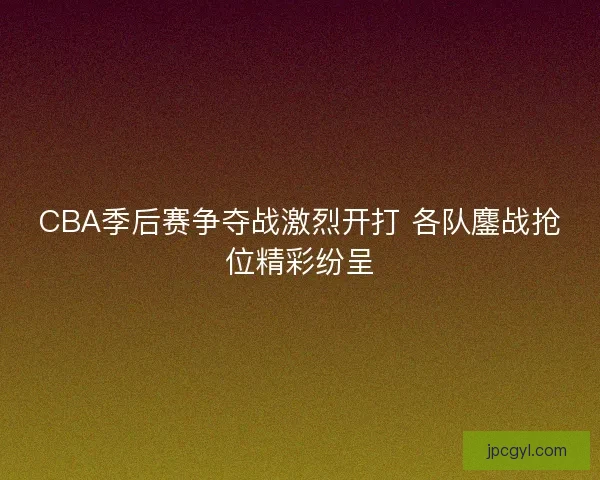 CBA季后赛争夺战激烈开打 各队鏖战抢位精彩纷呈